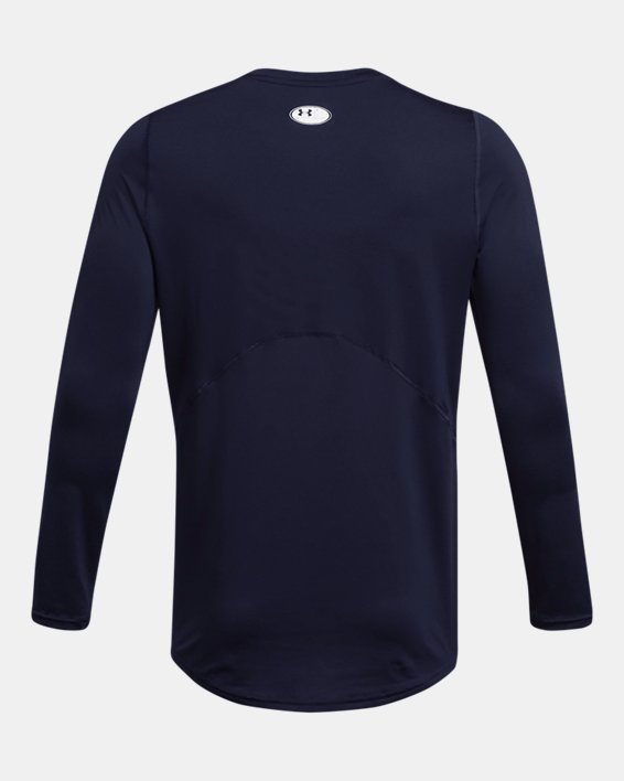 Men's HeatGear® Fitted Long Sleeve, Blue, pdpMainDesktop image number 3